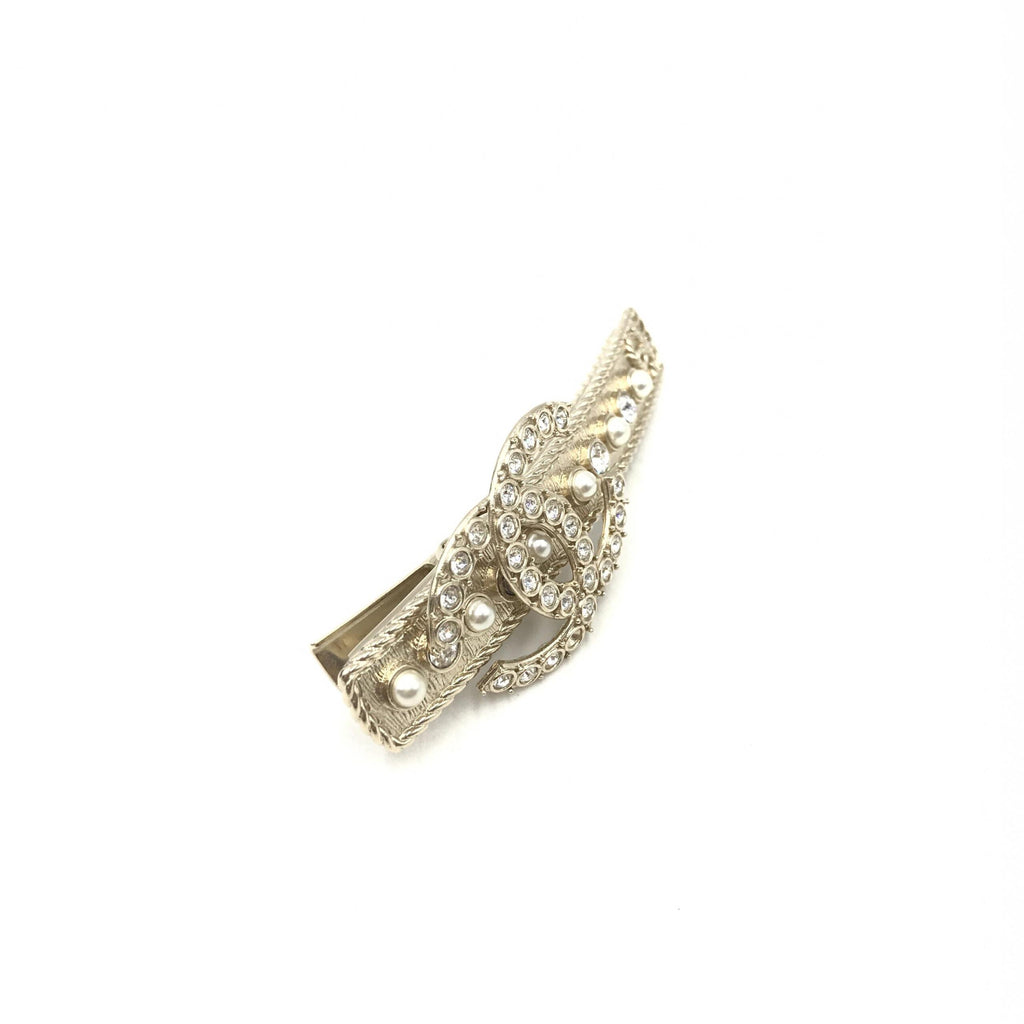 Chanel Gold Hair Clips for Women side view