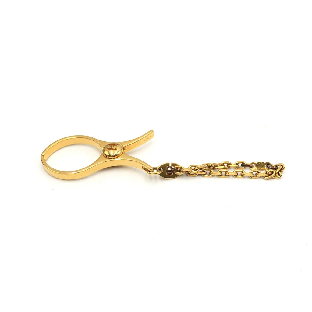 Hermès Gold Metal Glove Holder Keychain