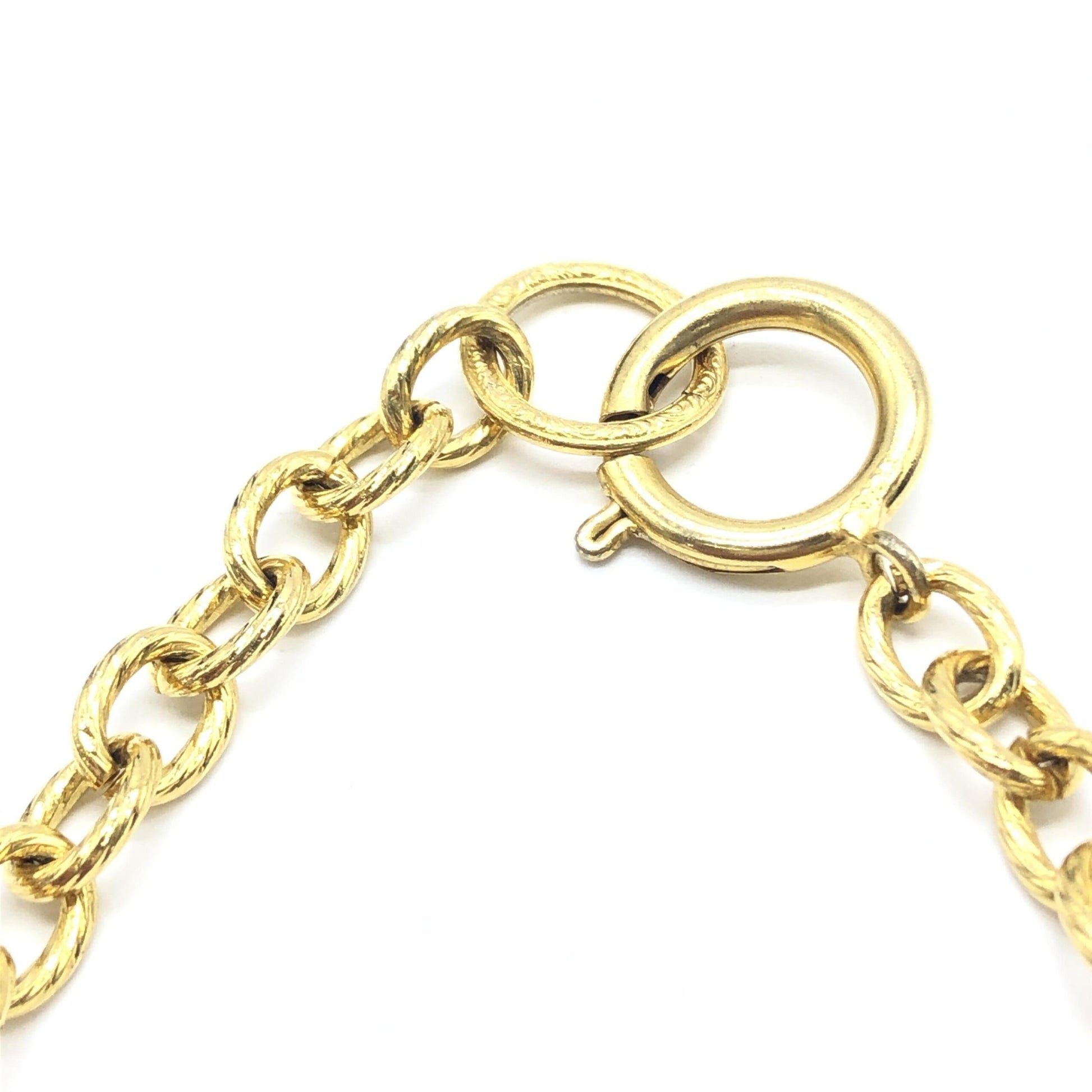 Chanel Gold Plated Chain Necklace With Bow Charms