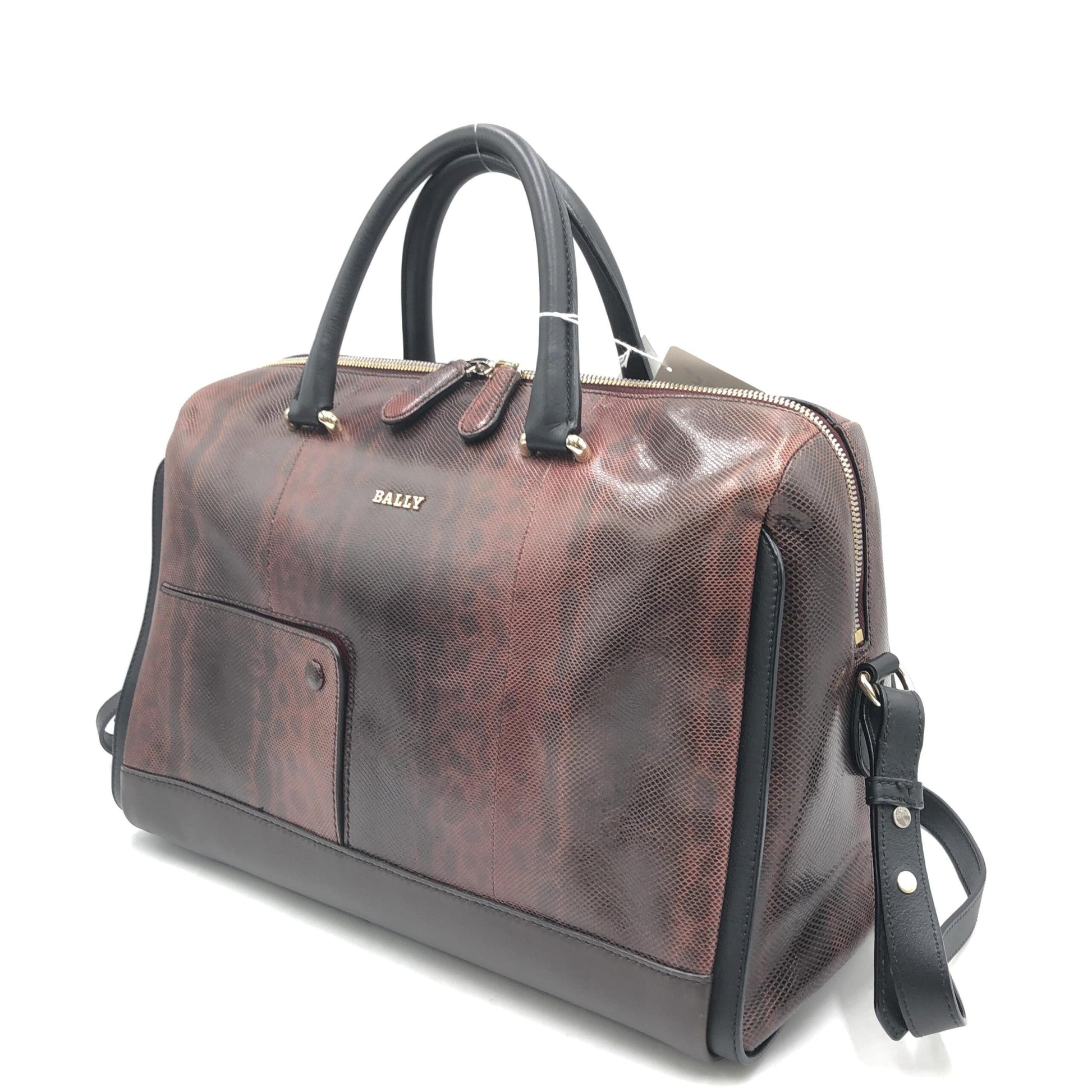 Bally Python Pattern 2WAY Boston Bag