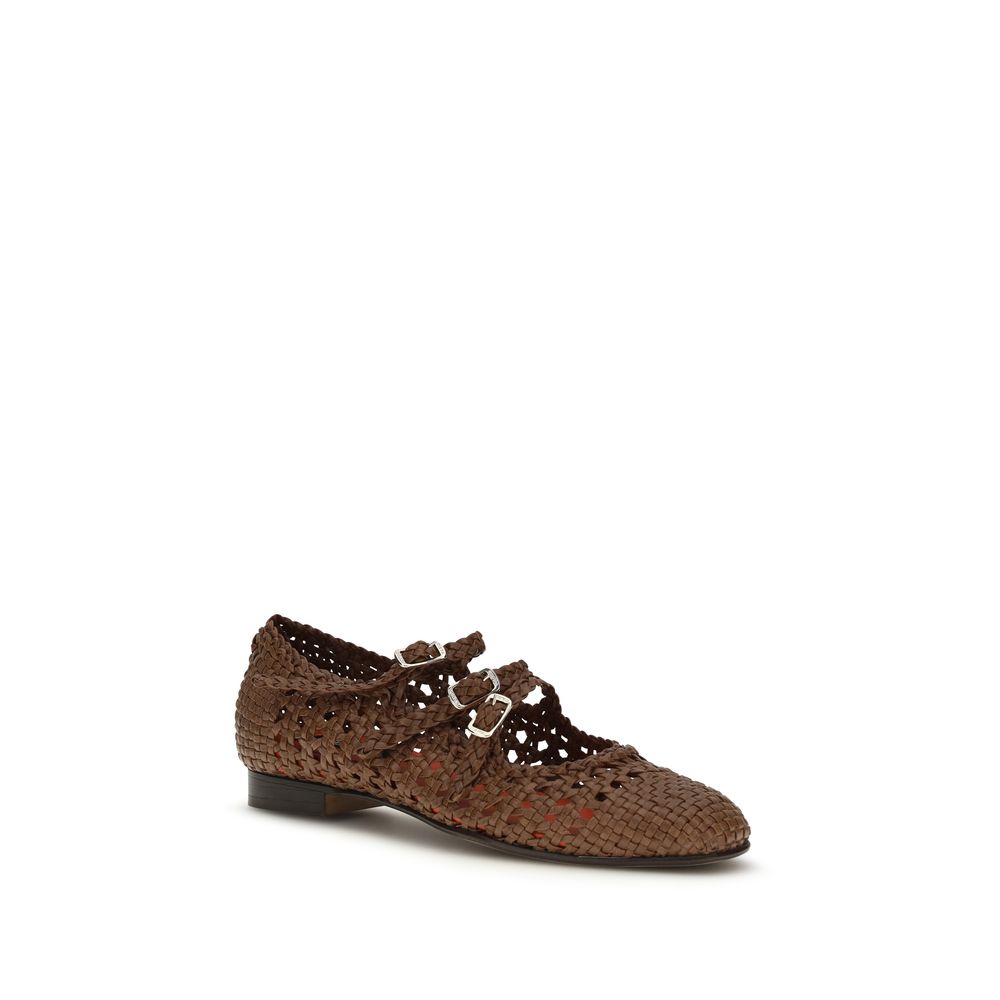 Ballerines Carel Paris en cuir de veau marron Bos Taurus