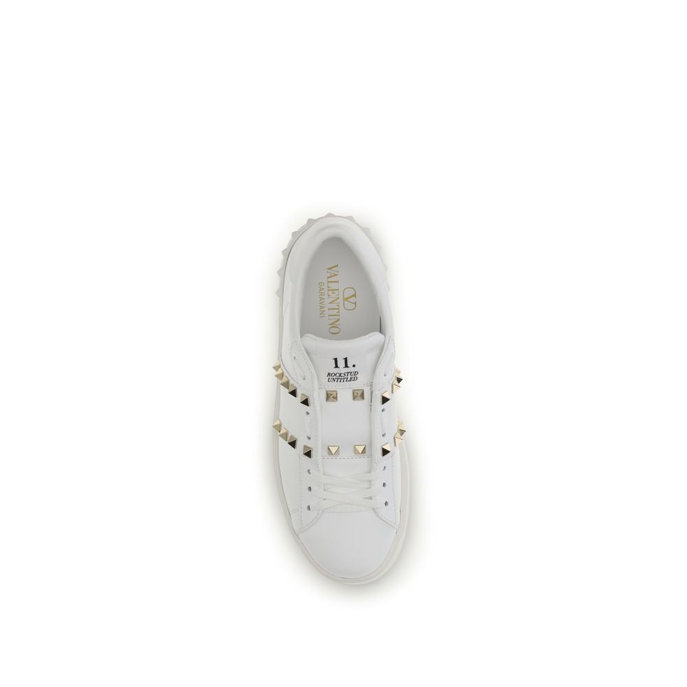 Baskets plateforme Valentino Garavani en cuir de veau blanc Bos Taurus