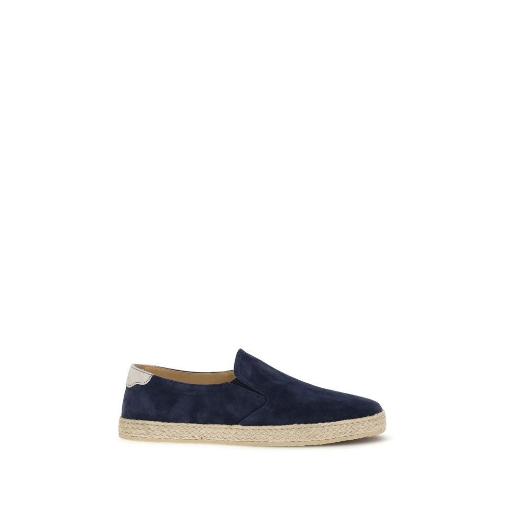 Espadrilles Brunello Cucinelli en cuir de veau bleu