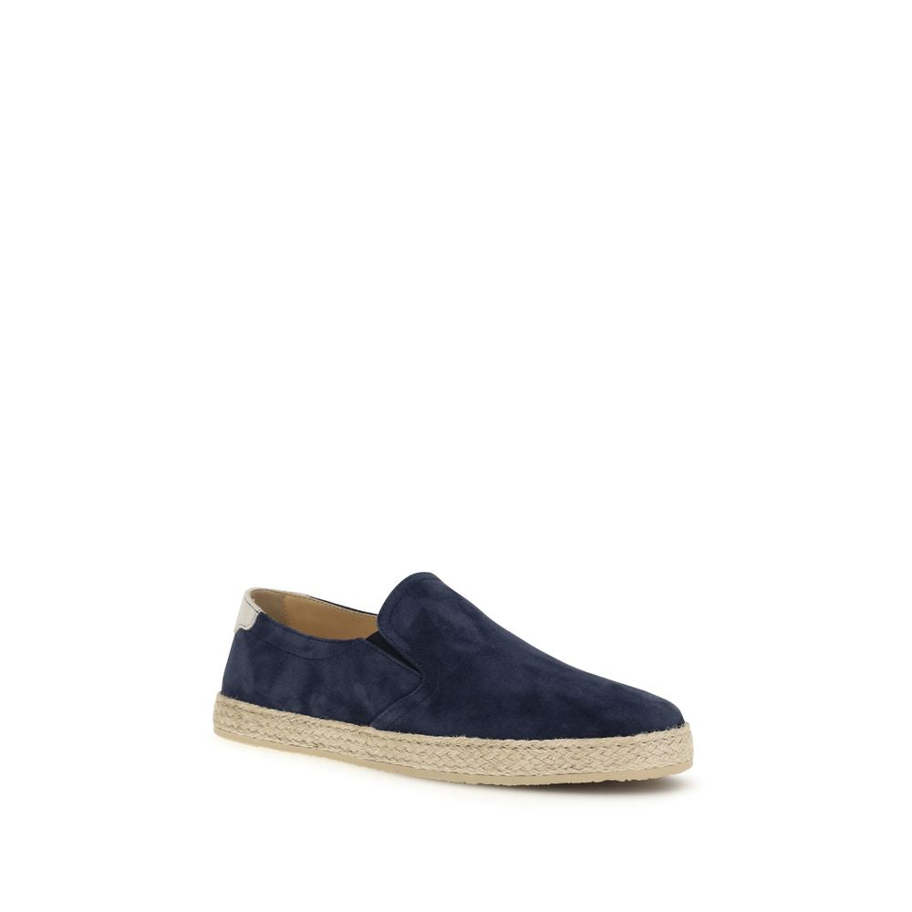 Espadrilles Brunello Cucinelli en cuir de veau bleu