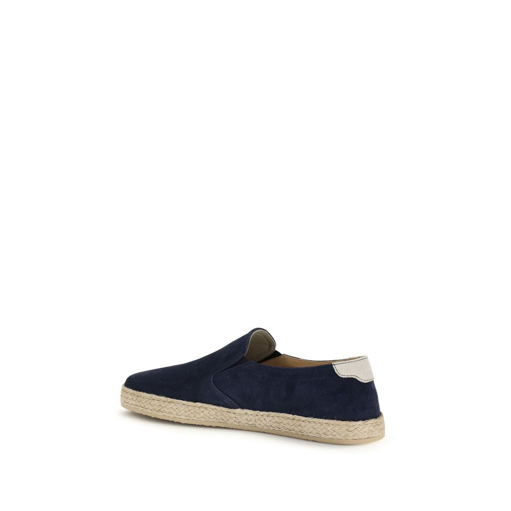 Espadrilles Brunello Cucinelli en cuir de veau bleu