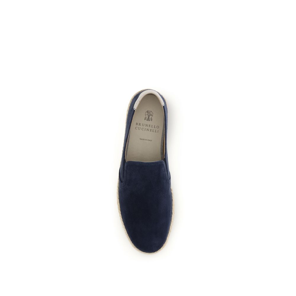 Espadrilles Brunello Cucinelli en cuir de veau bleu