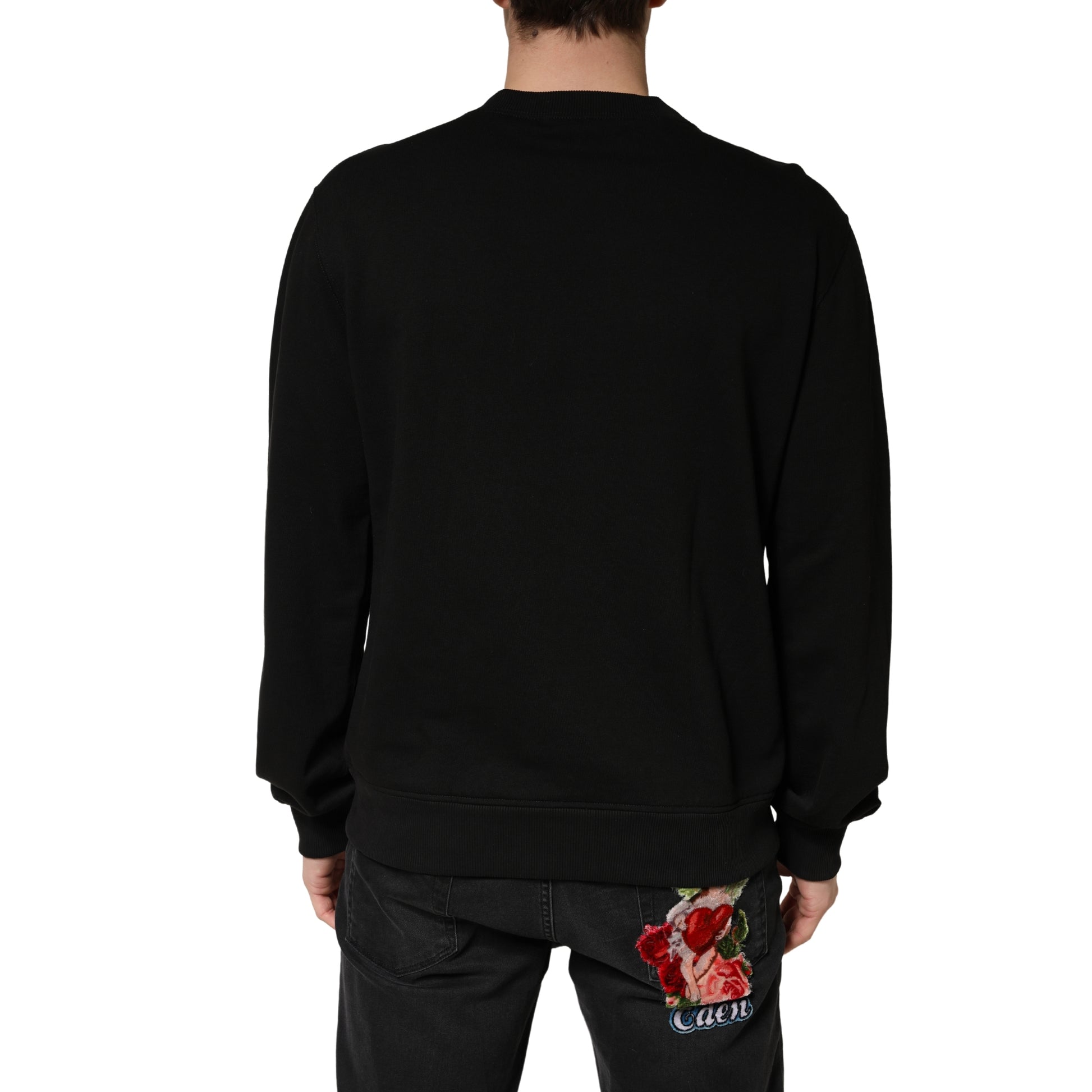 Dolce & Gabbana Black Long Sleeve T-Shirt for Men side view