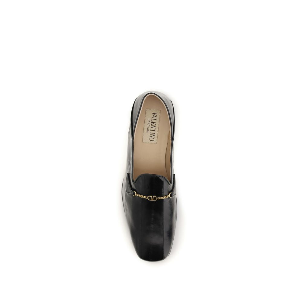 Valentino Garavani Black Slip On Loafers for Men side view