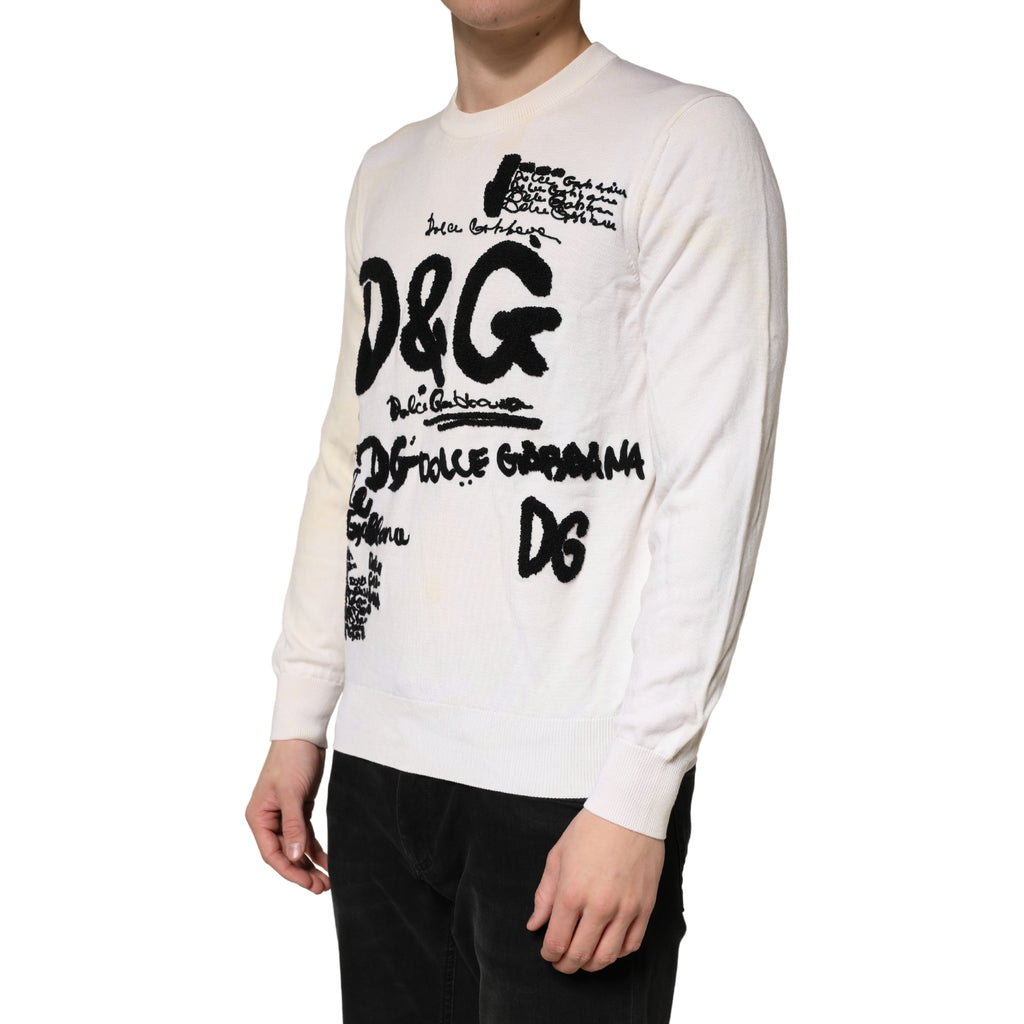 Dolce & Gabbana White Long Sleeve T-Shirt for Men detail view