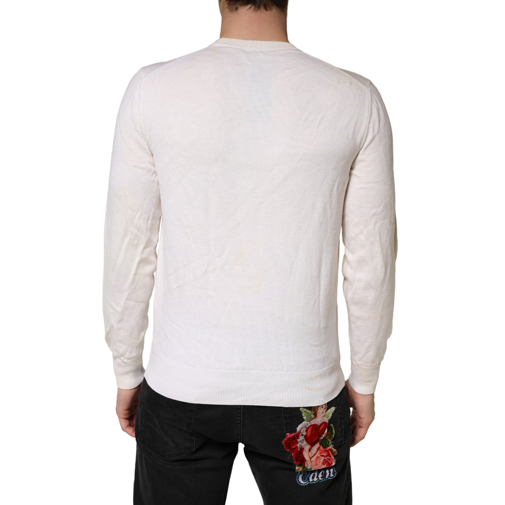 Dolce & Gabbana White Long Sleeve T-Shirt for Men side view