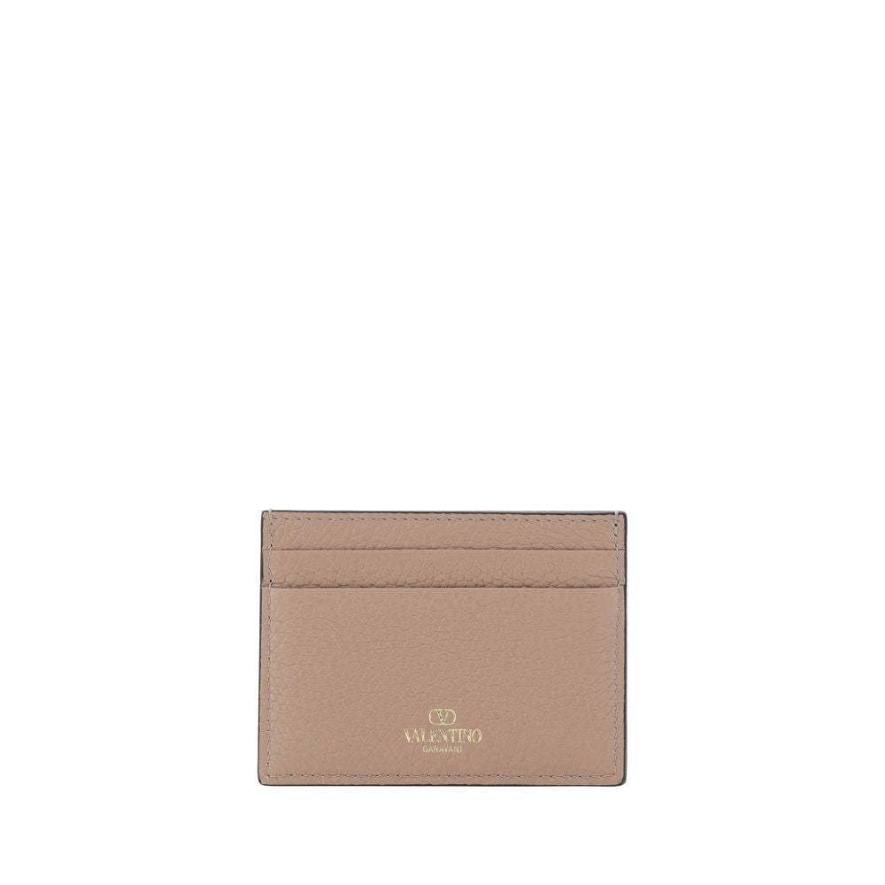 Valentino Garavani Portefeuille Bos Taurus en Cuir de Veau Beige