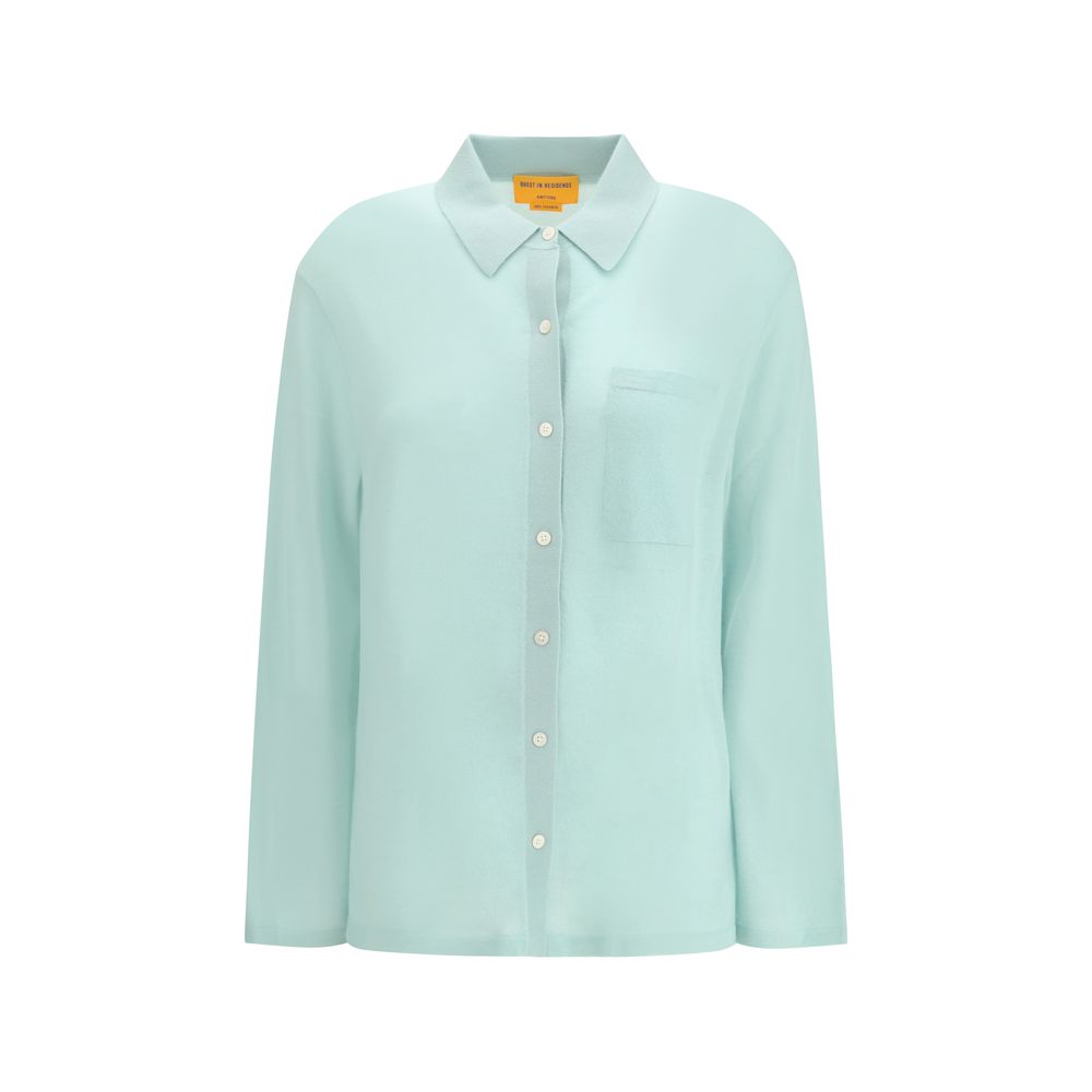 Guest in Residence Chemise en cachemire bleue