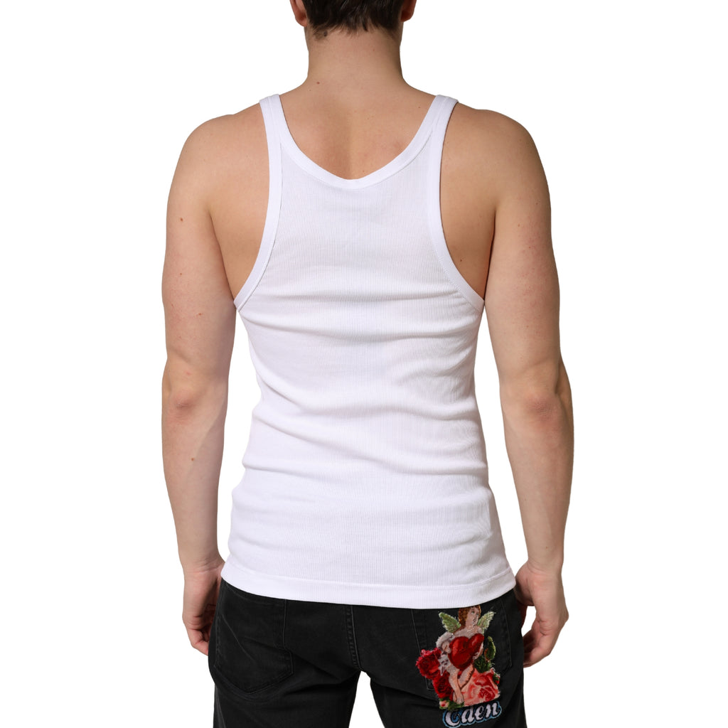 Dolce & Gabbana White Sleeveless T-Shirt for Men side view
