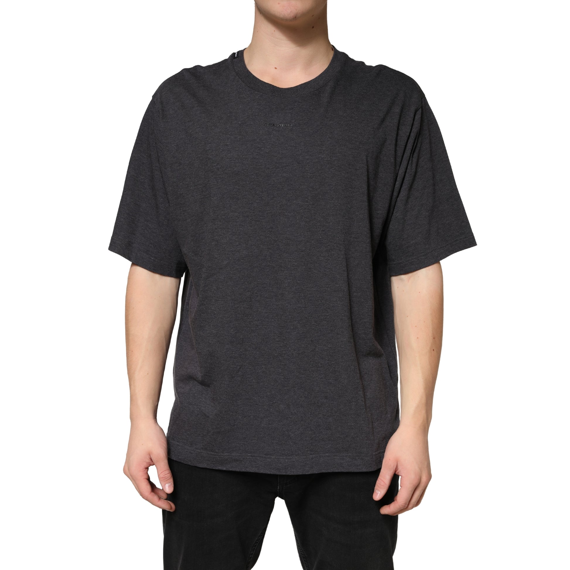 Dolce & Gabbana Coton Gris Foncé Col Rond Manches Courtes