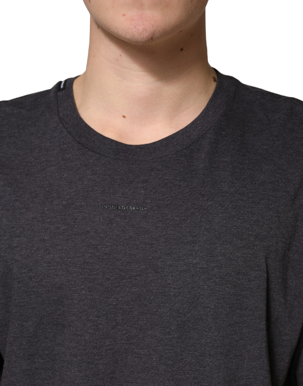 Dolce & Gabbana Coton Gris Foncé Col Rond Manches Courtes