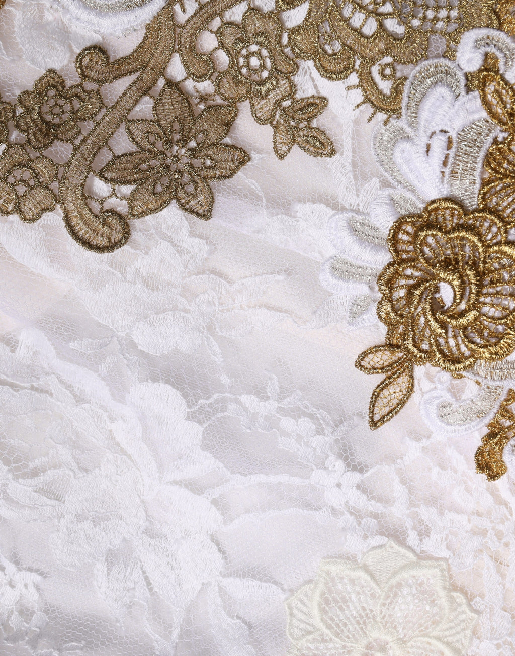 Dolce & Gabbana Elfenbeinfarbenes, ärmelloses Kleid aus Seide mit Spitzenstickerei