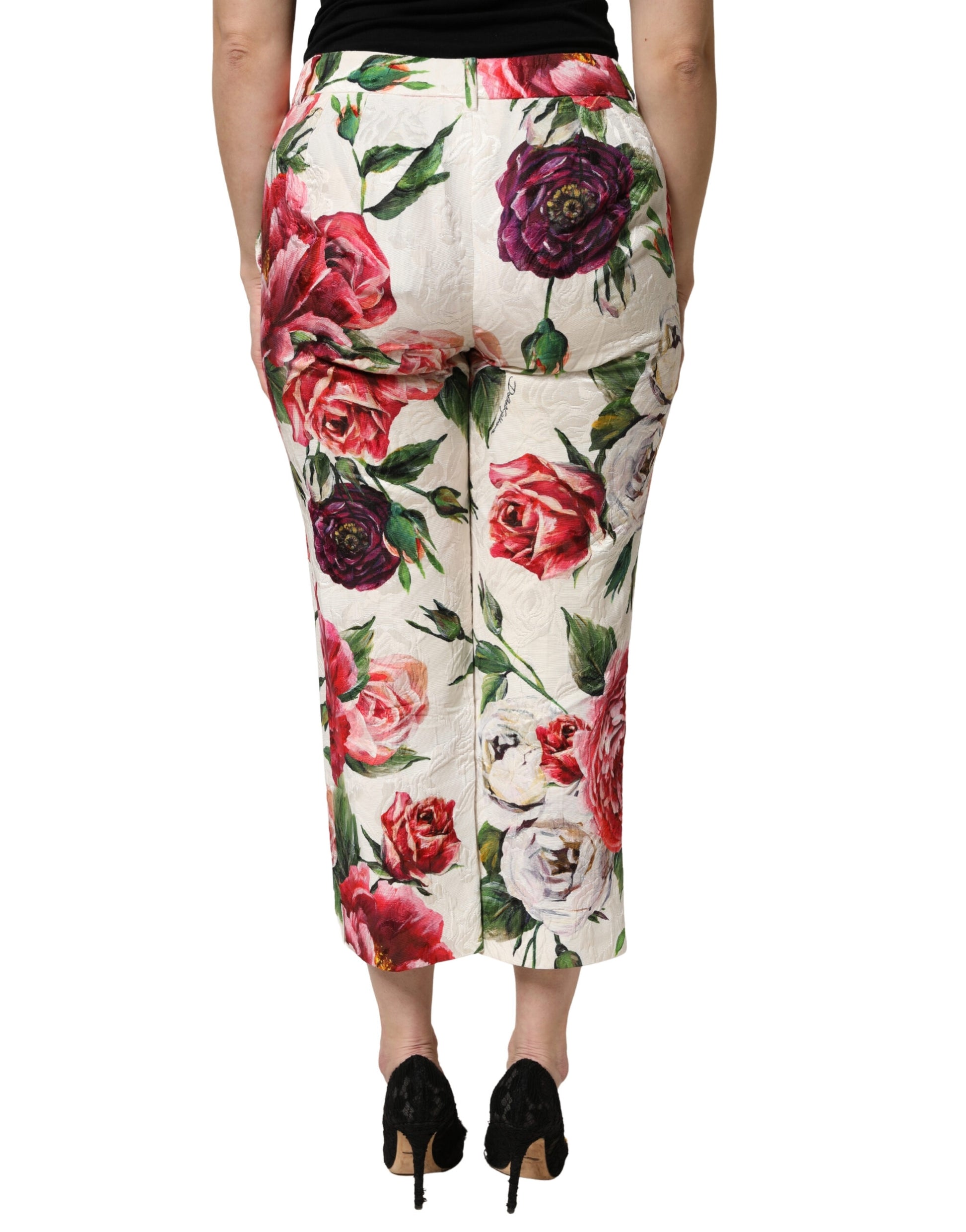 Pantalon court Dolce & Gabbana multicolore à imprimé floral rose