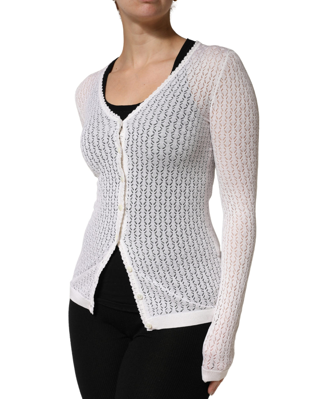 Dolce & Gabbana White Cardigan for Women detail view