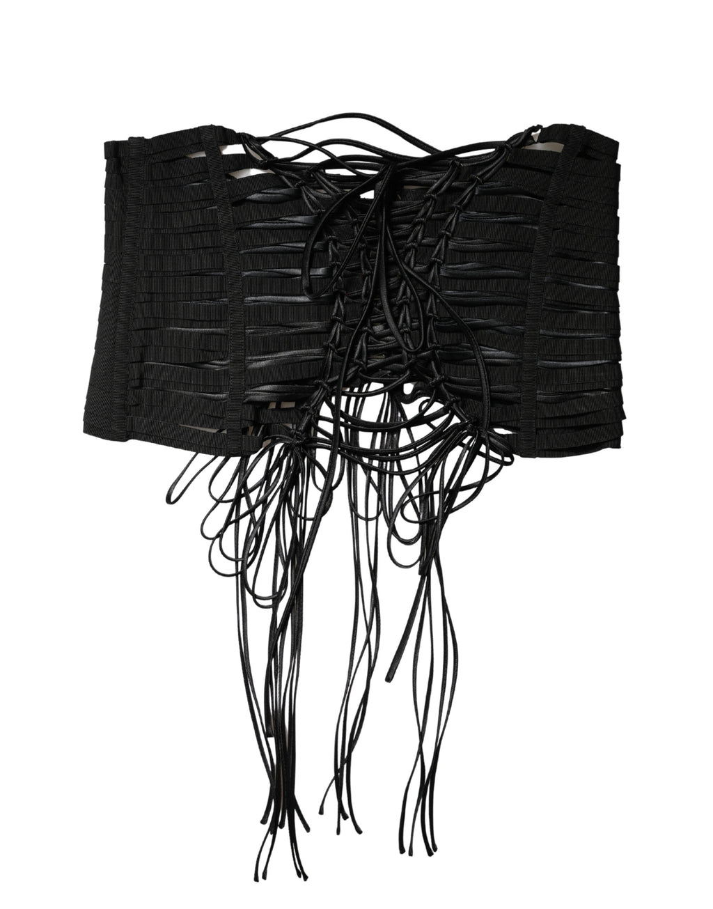 Haut corset laçé Dolce & Gabbana en polyester noir avec ceinture corset