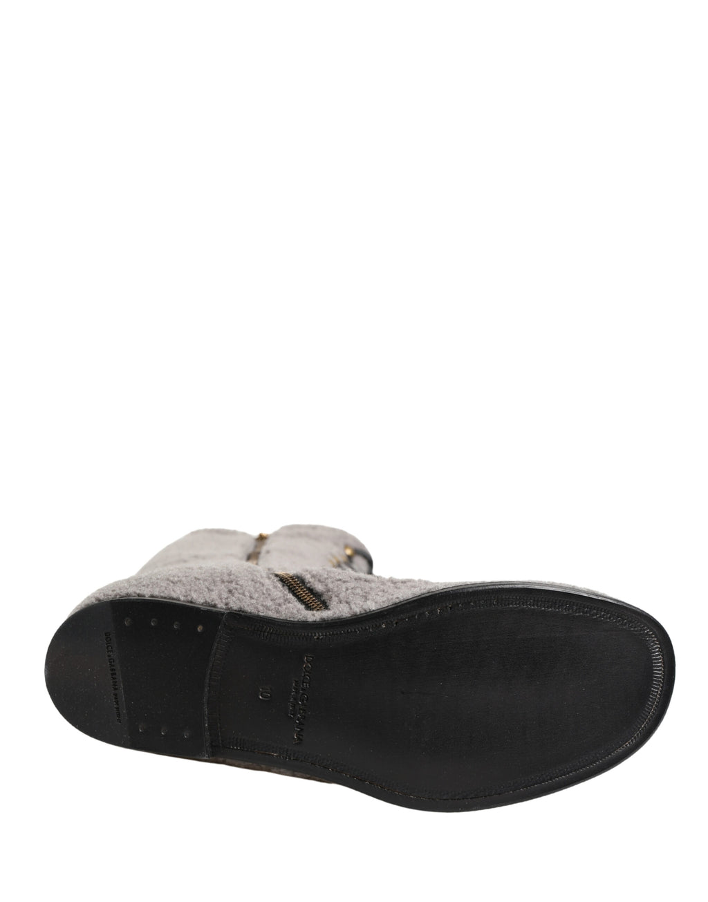 Bottes hautes à lacets Dolce & Gabbana grises en peau lainée