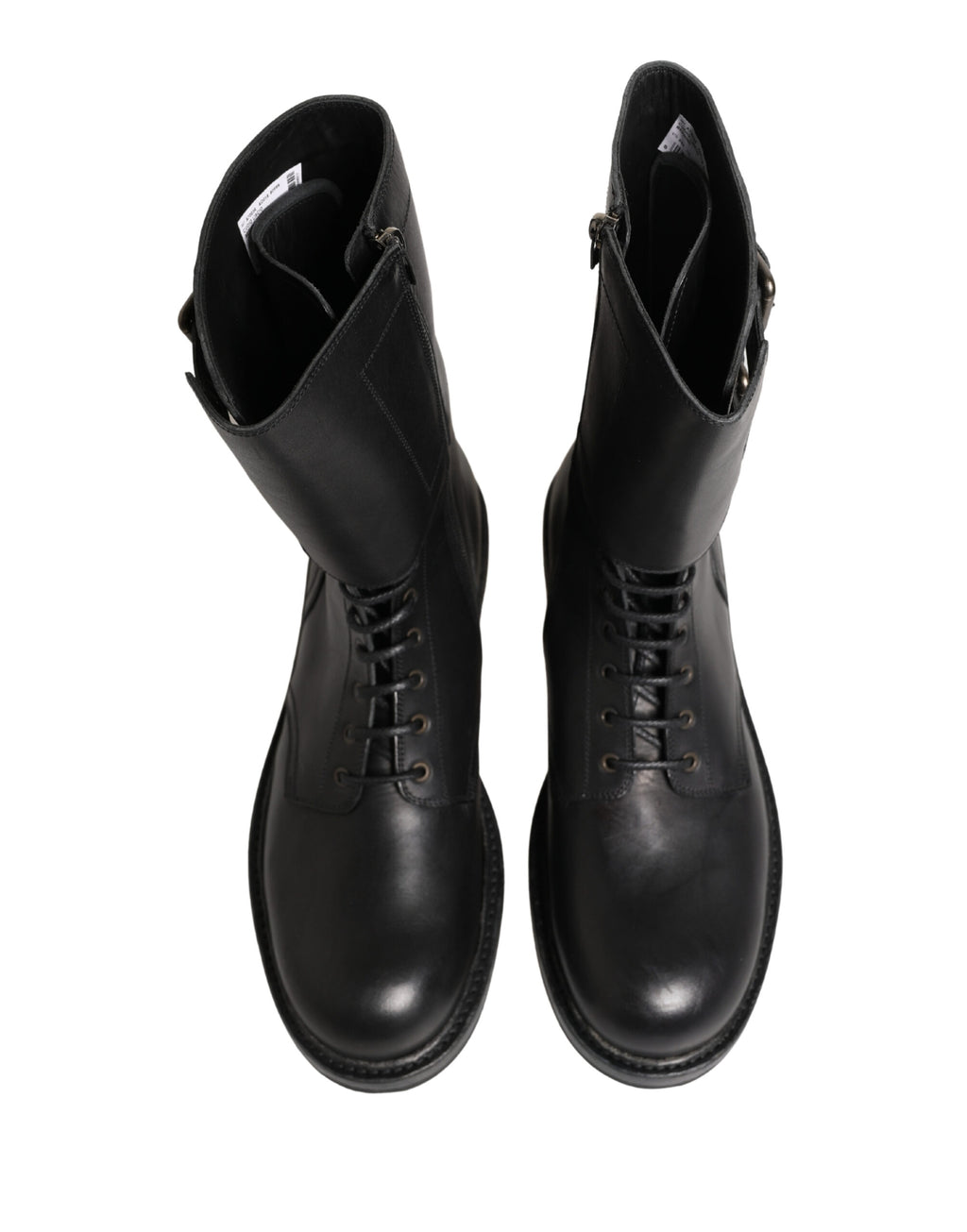 Dolce & Gabbana Black Lace Up Boots for Men side view