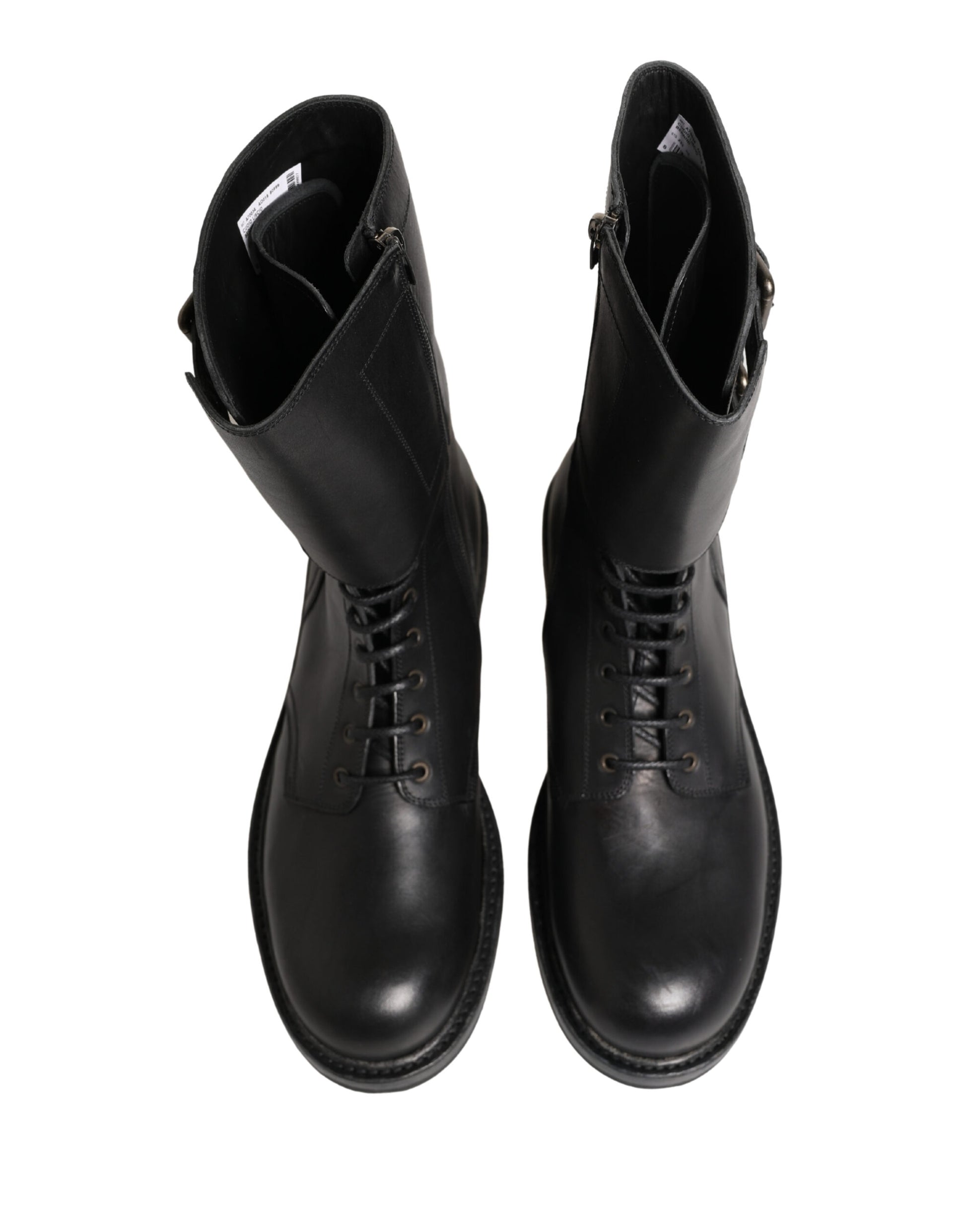 Dolce & Gabbana Black Lace Up Boots for Men side view