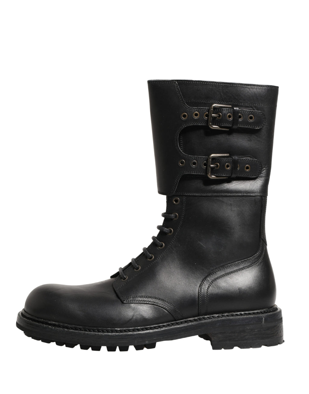 Dolce & Gabbana Black Lace Up Boots for Men