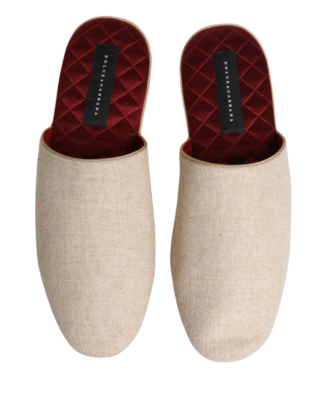 Dolce & Gabbana Beige Slides for Men side view