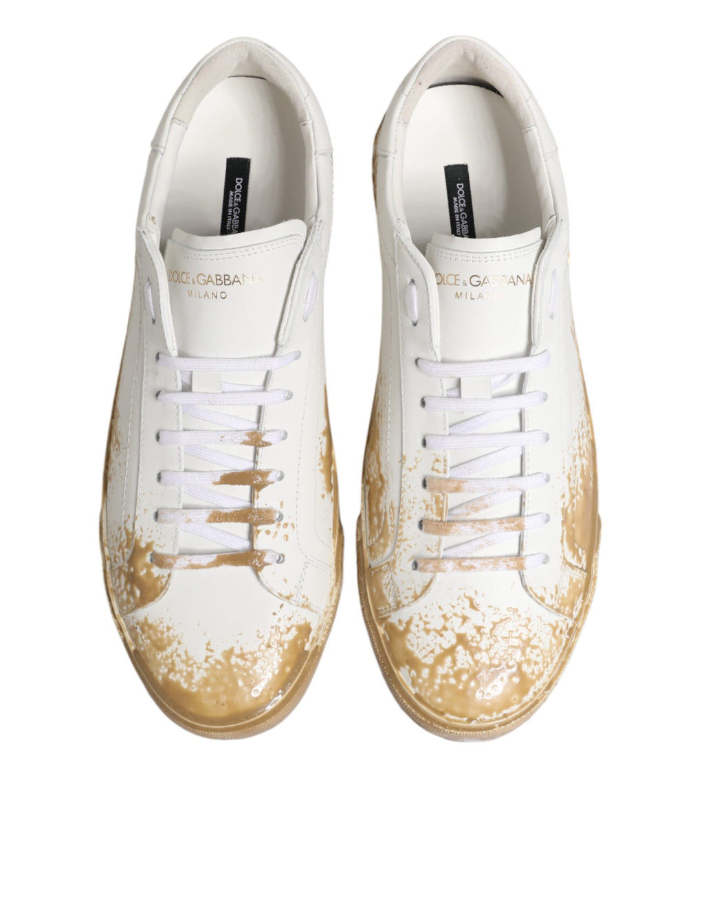 Dolce & Gabbana White Low Top Sneakers for Men side view
