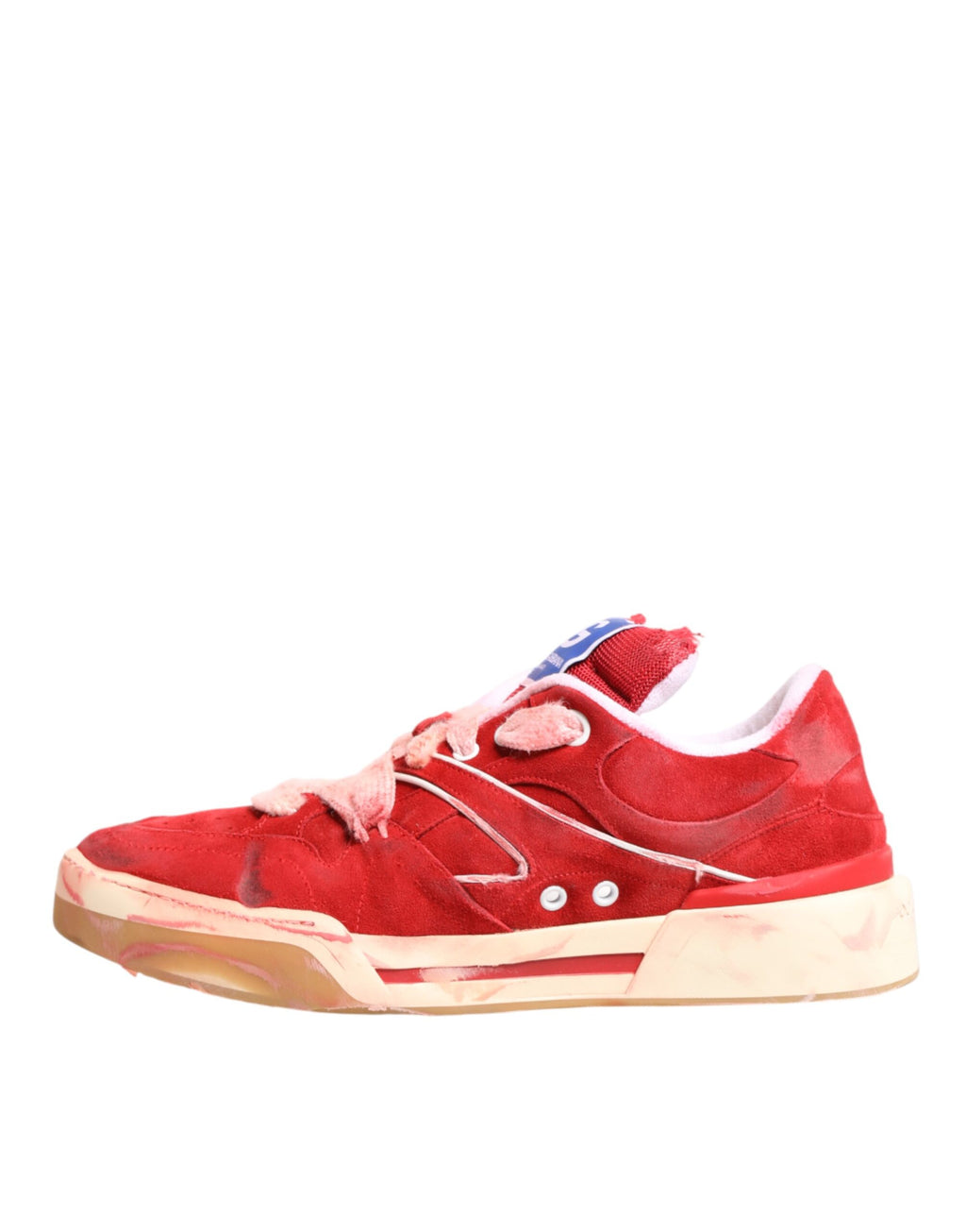 Dolce & Gabbana Red Low Top Sneakers for Men side view