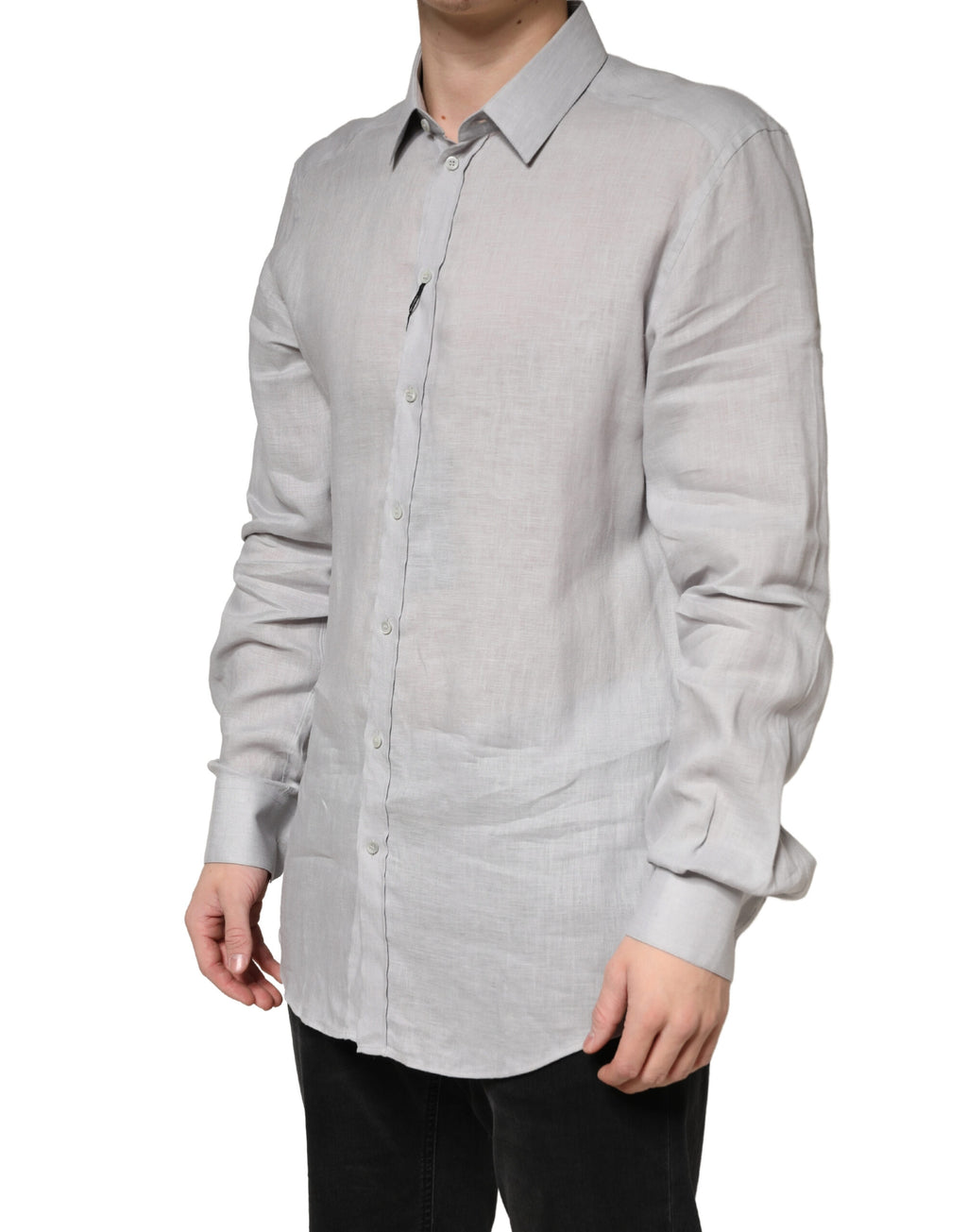 Dolce & Gabbana Grey Dress Shirt for Men detail view