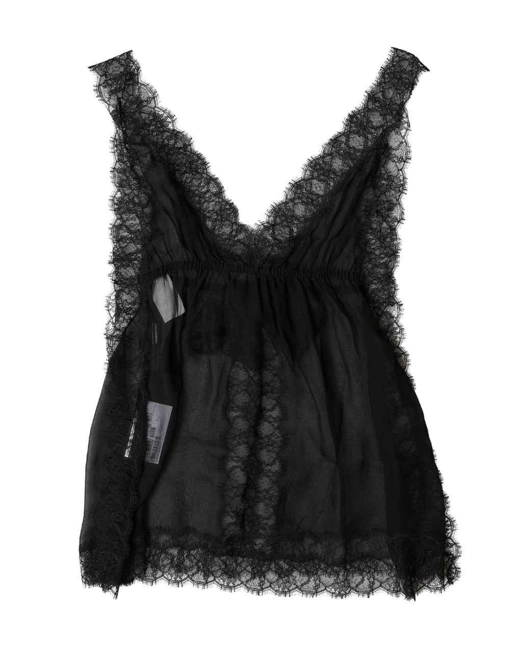 Dolce & Gabbana Haut de lingerie en soie noire et dentelle florale