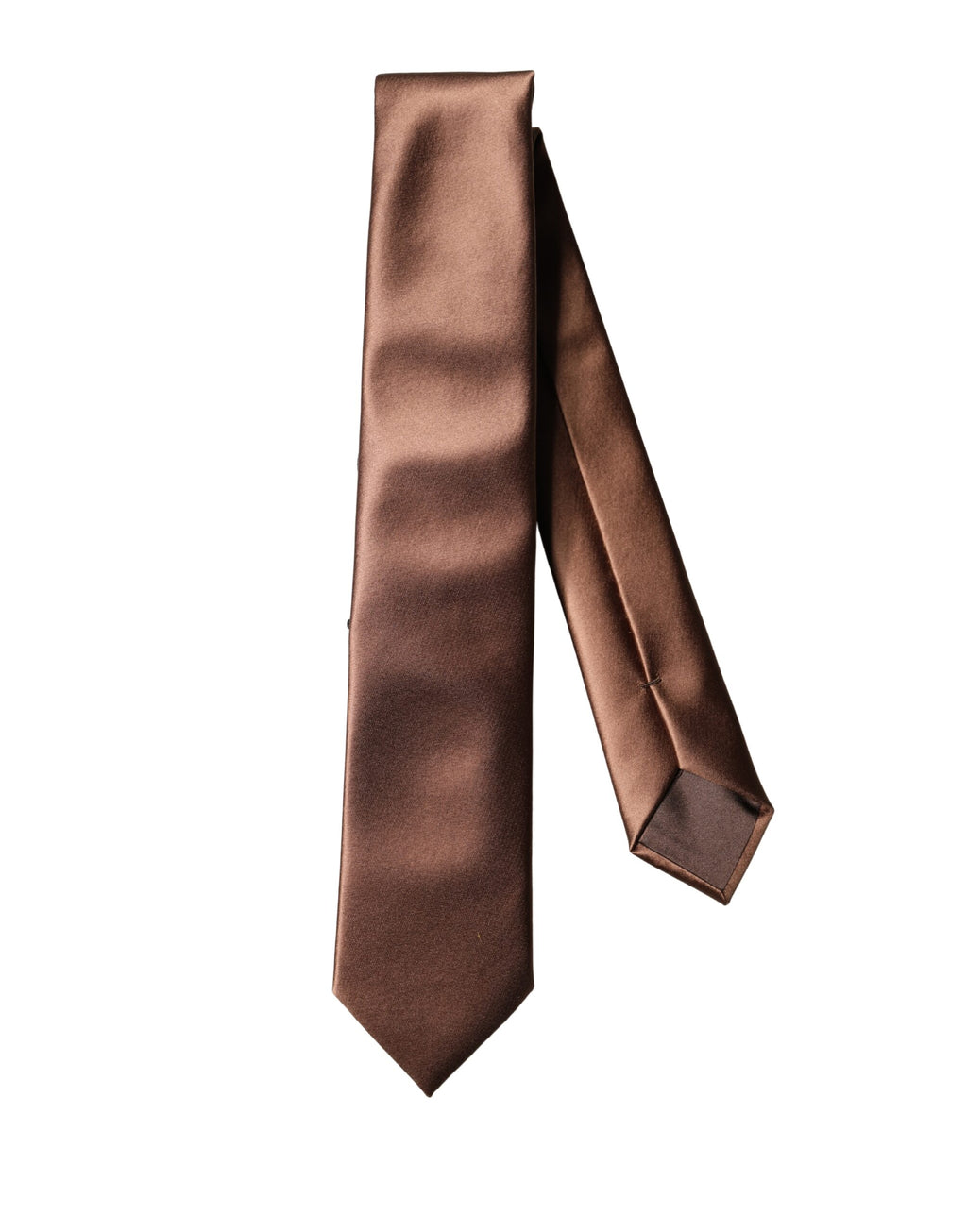 Cravate pour homme large et ajustable en satin marron 100 % soie Dolce & Gabbana