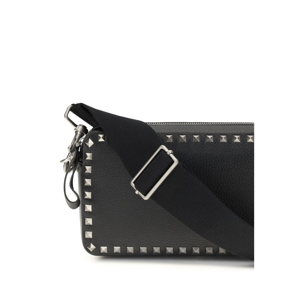 Valentino Garavani Black Shoulder Bag for Men side view