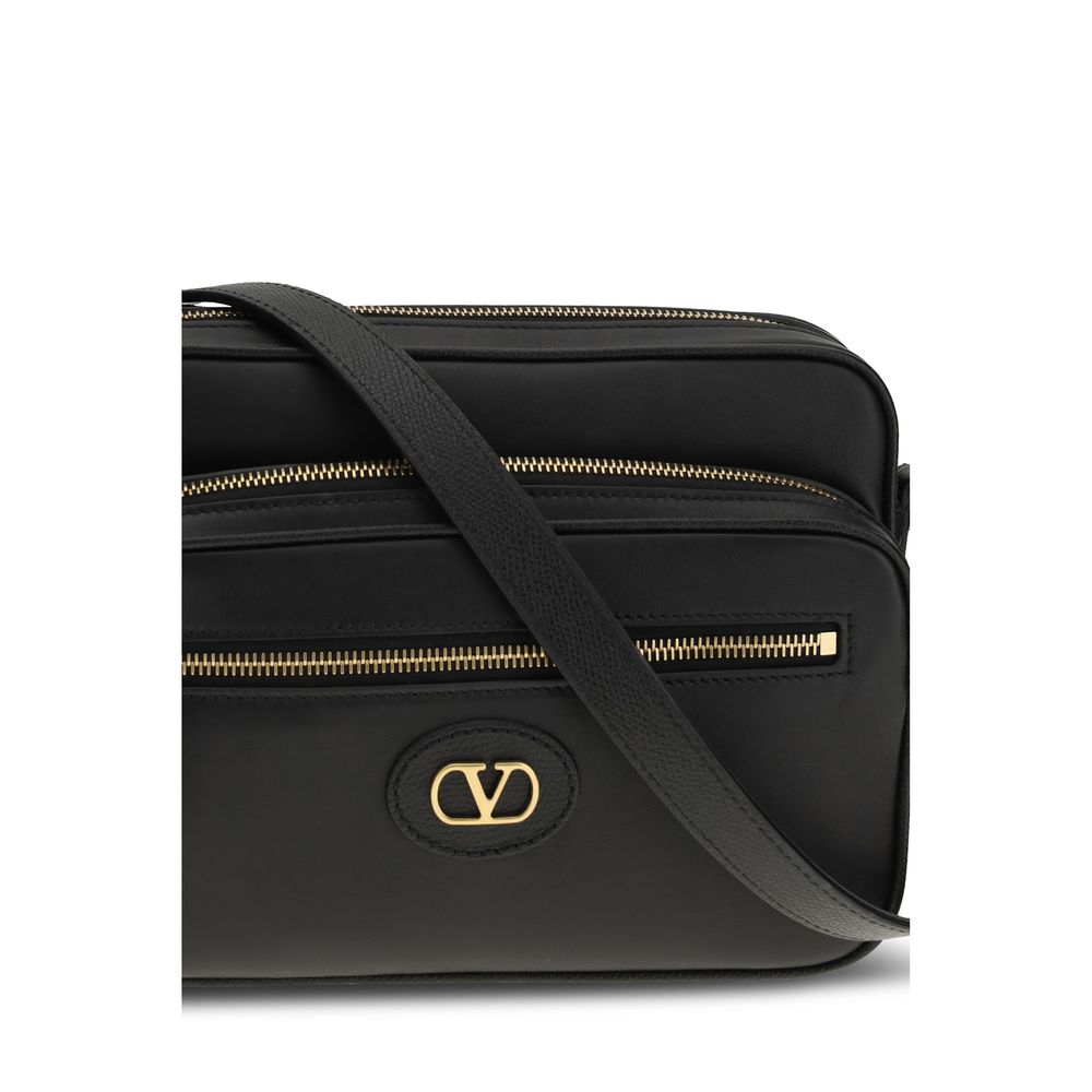 Valentino Garavani Black Shoulder Bag for Men side view