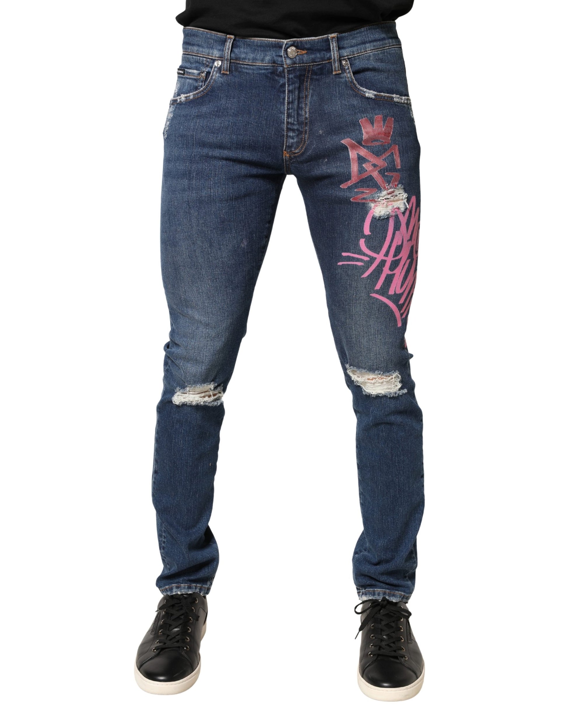 Dolce & Gabbana Blue Skinny Jeans for Men