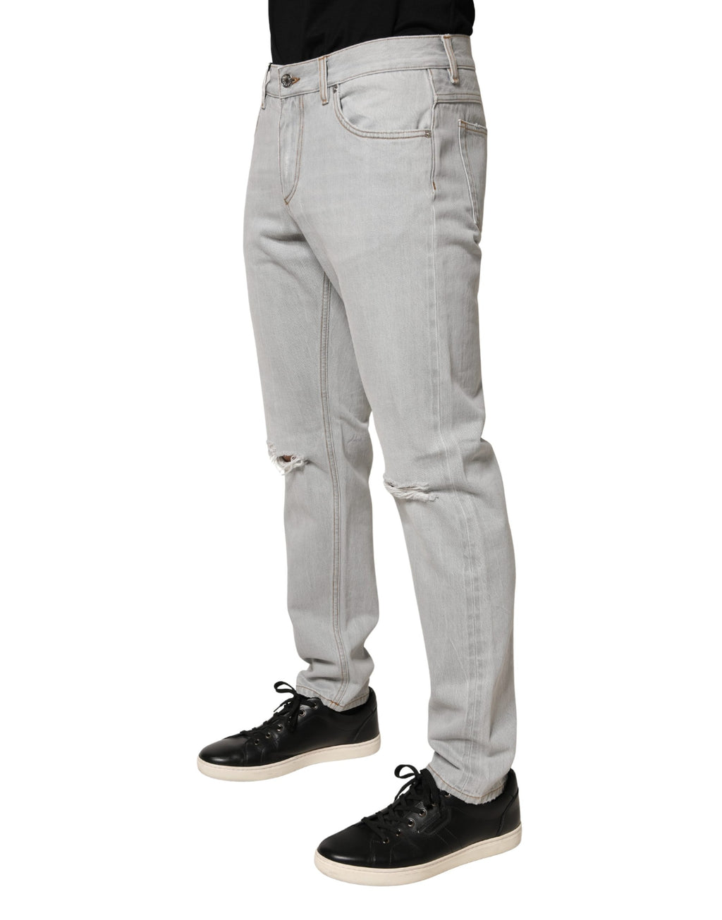 Dolce & Gabbana Grey Relaxed Fit Jeans for Men detail view