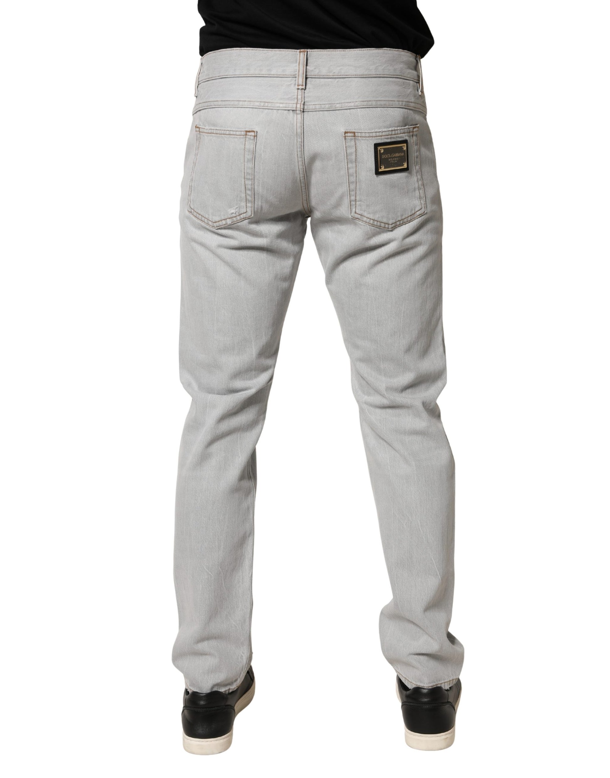 Dolce & Gabbana Grey Relaxed Fit Jeans for Men side view