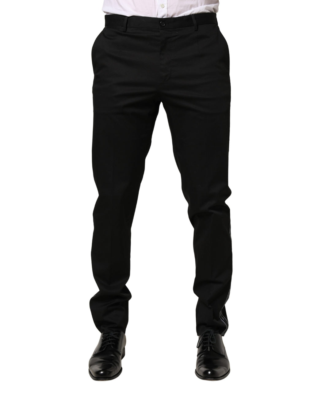 Pantalon de Costume Slim Homme Dolce & Gabbana en Coton Noir
