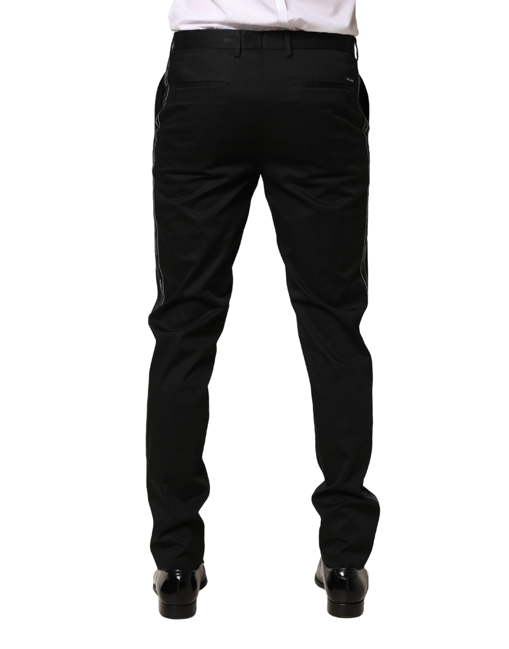 Pantalon de Costume Slim Homme Dolce & Gabbana en Coton Noir