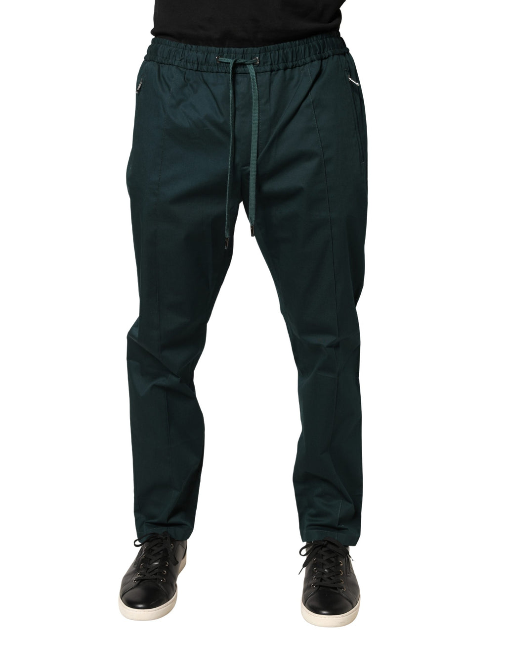 Pantalon de jogging fuselé vert en coton pour homme Dolce & Gabbana