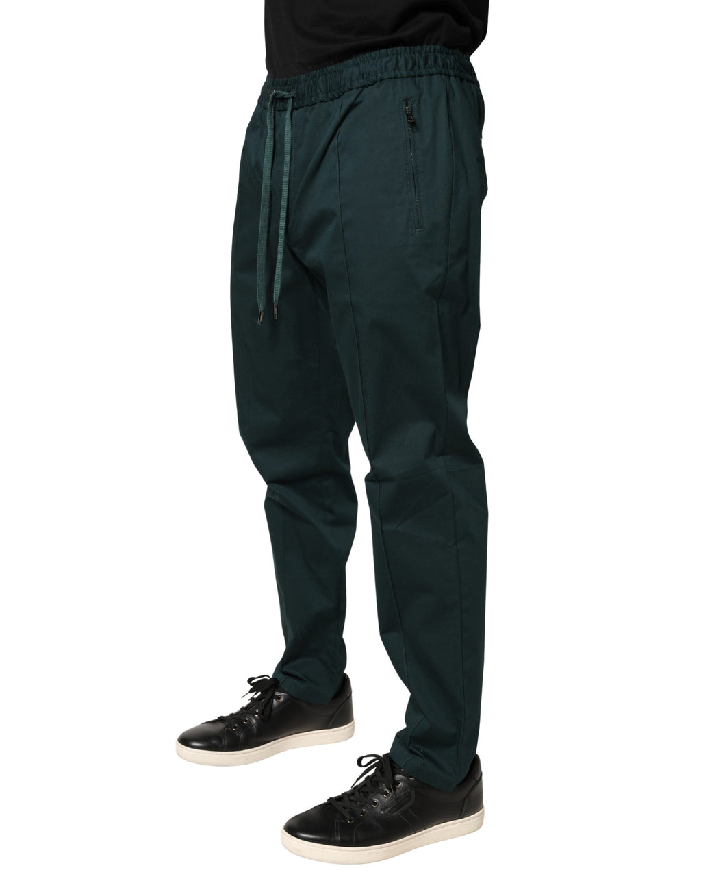 Pantalon de jogging fuselé vert en coton pour homme Dolce & Gabbana