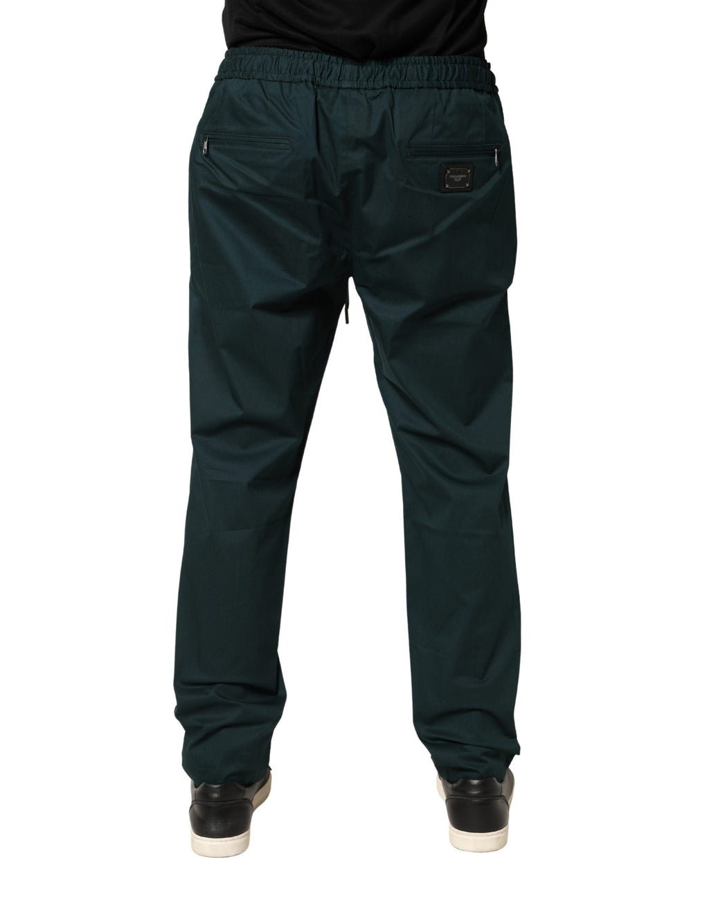 Pantalon de jogging fuselé vert en coton pour homme Dolce & Gabbana