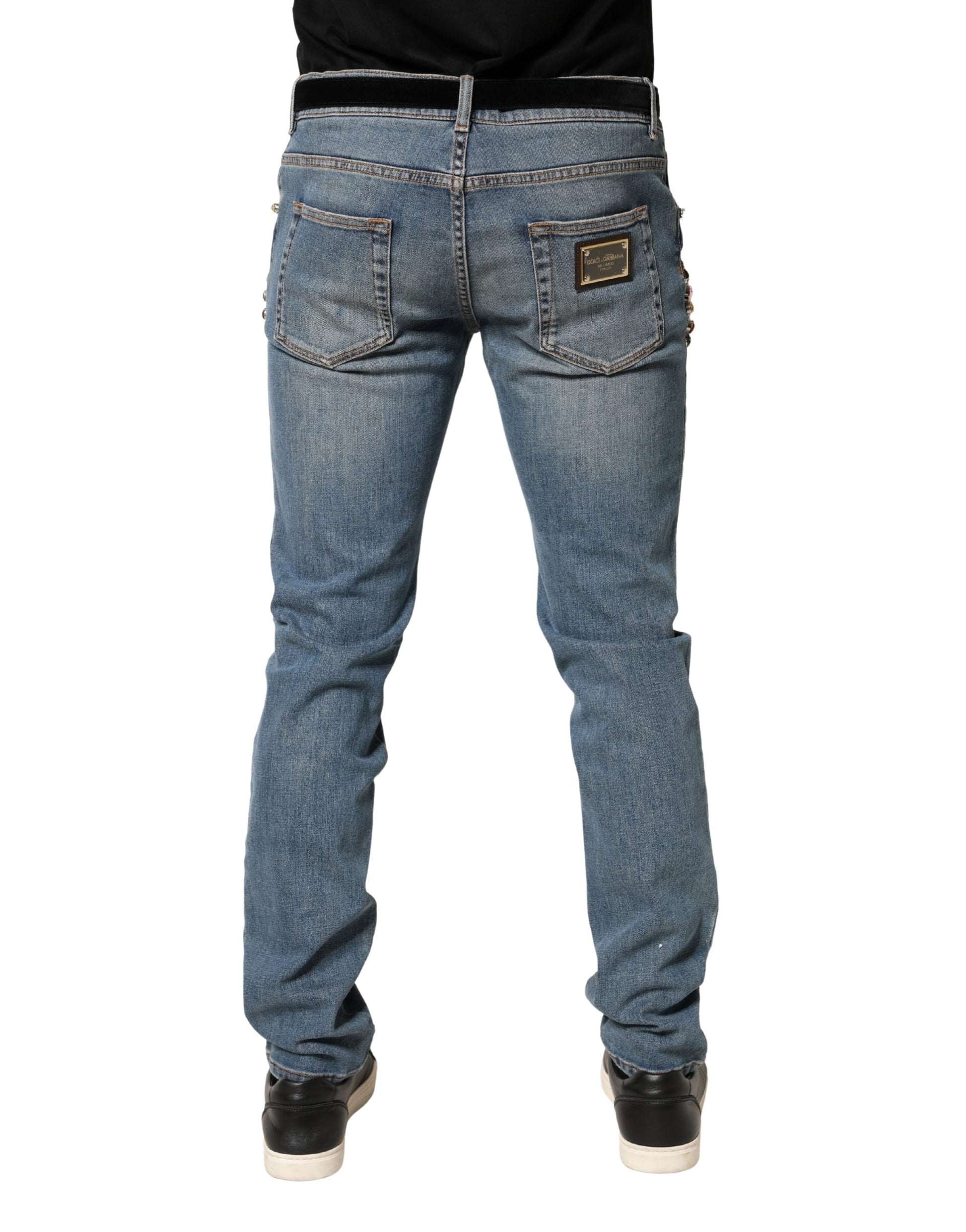 Dolce & Gabbana Blue Relaxed Fit Jeans for Men side view