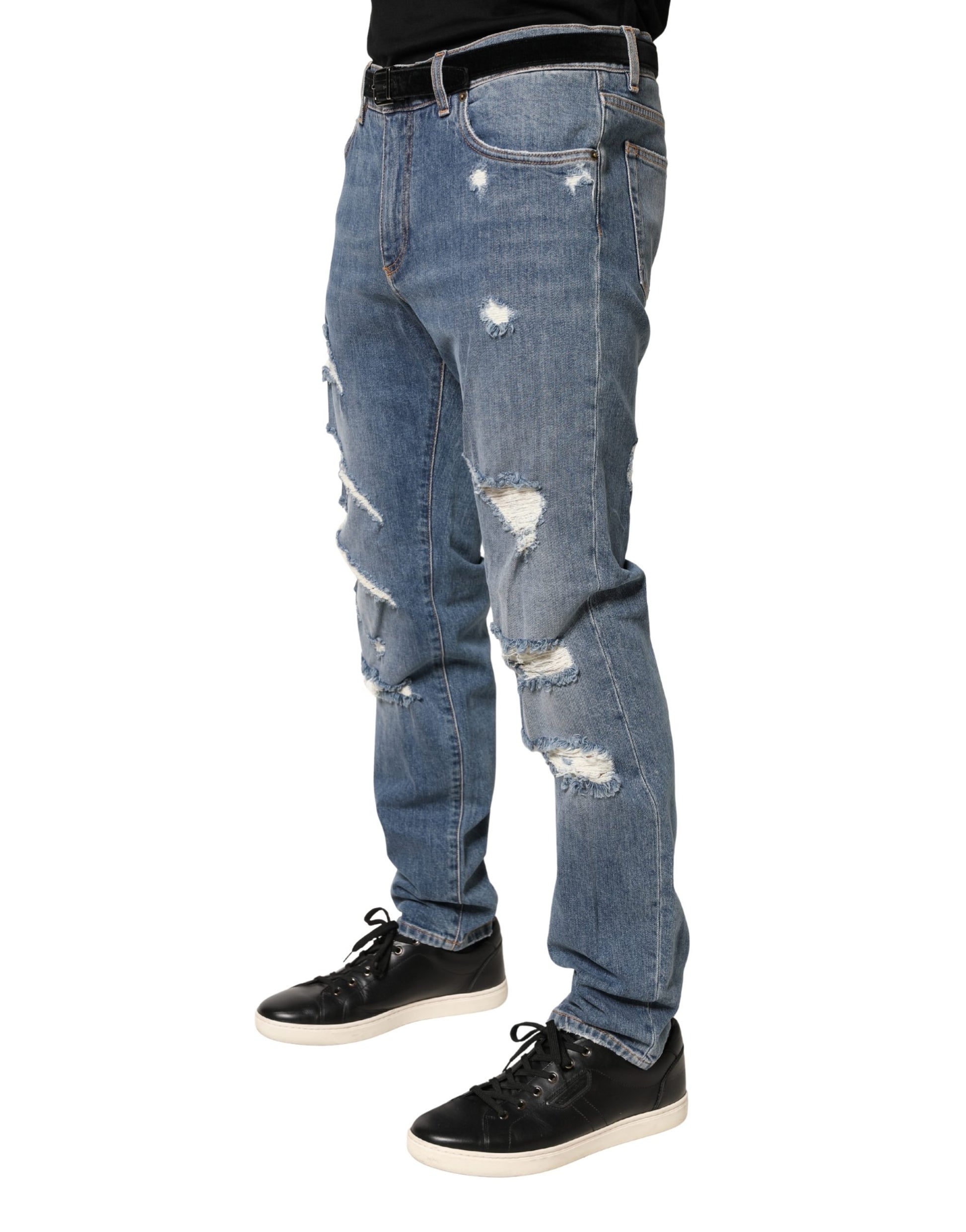 Dolce & Gabbana Blue Skinny Jeans for Men detail view