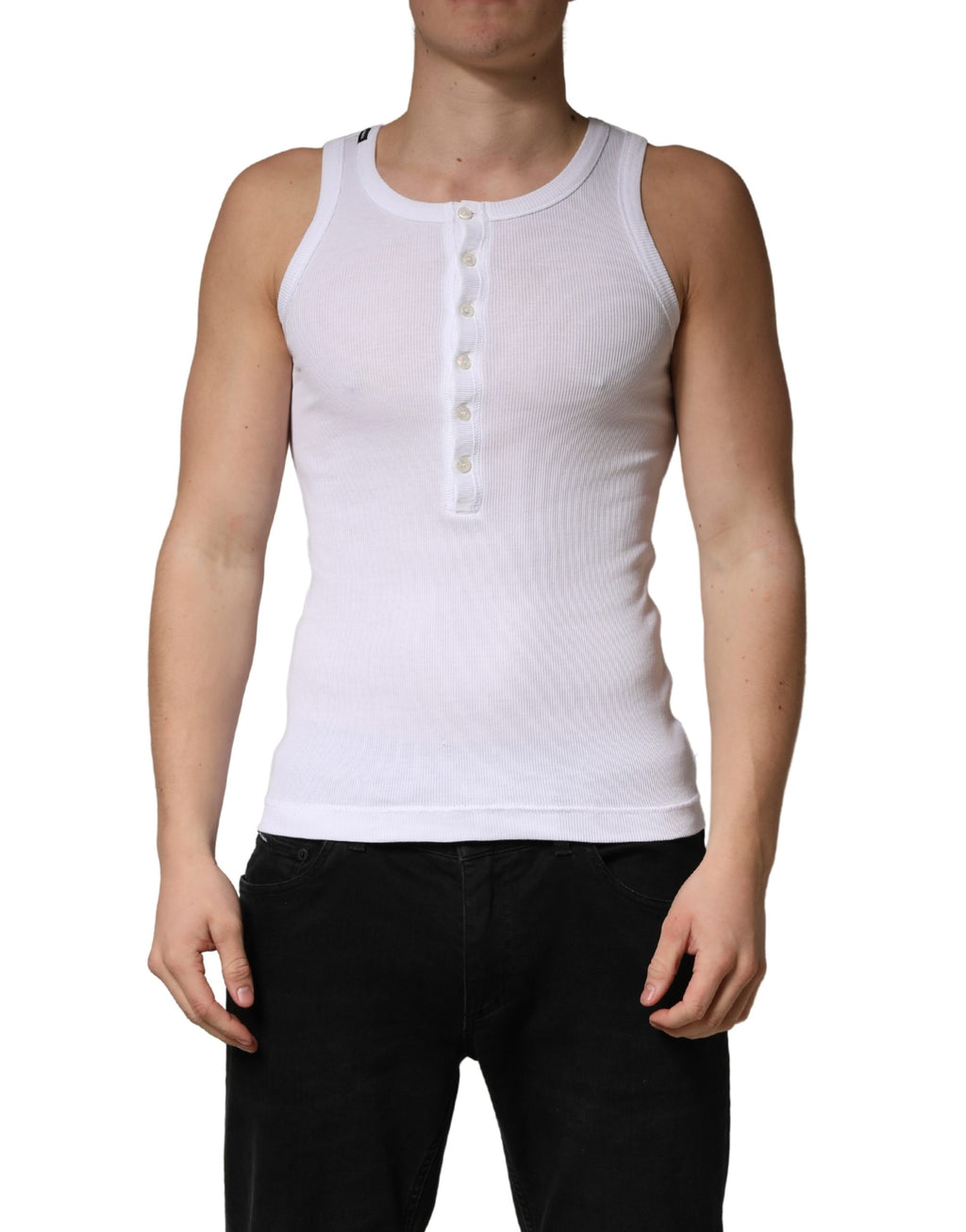 Dolce & Gabbana White Sleeveless T-Shirt for Men
