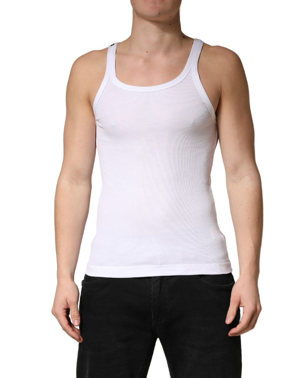 Dolce & Gabbana White Sleeveless T-Shirt for Men