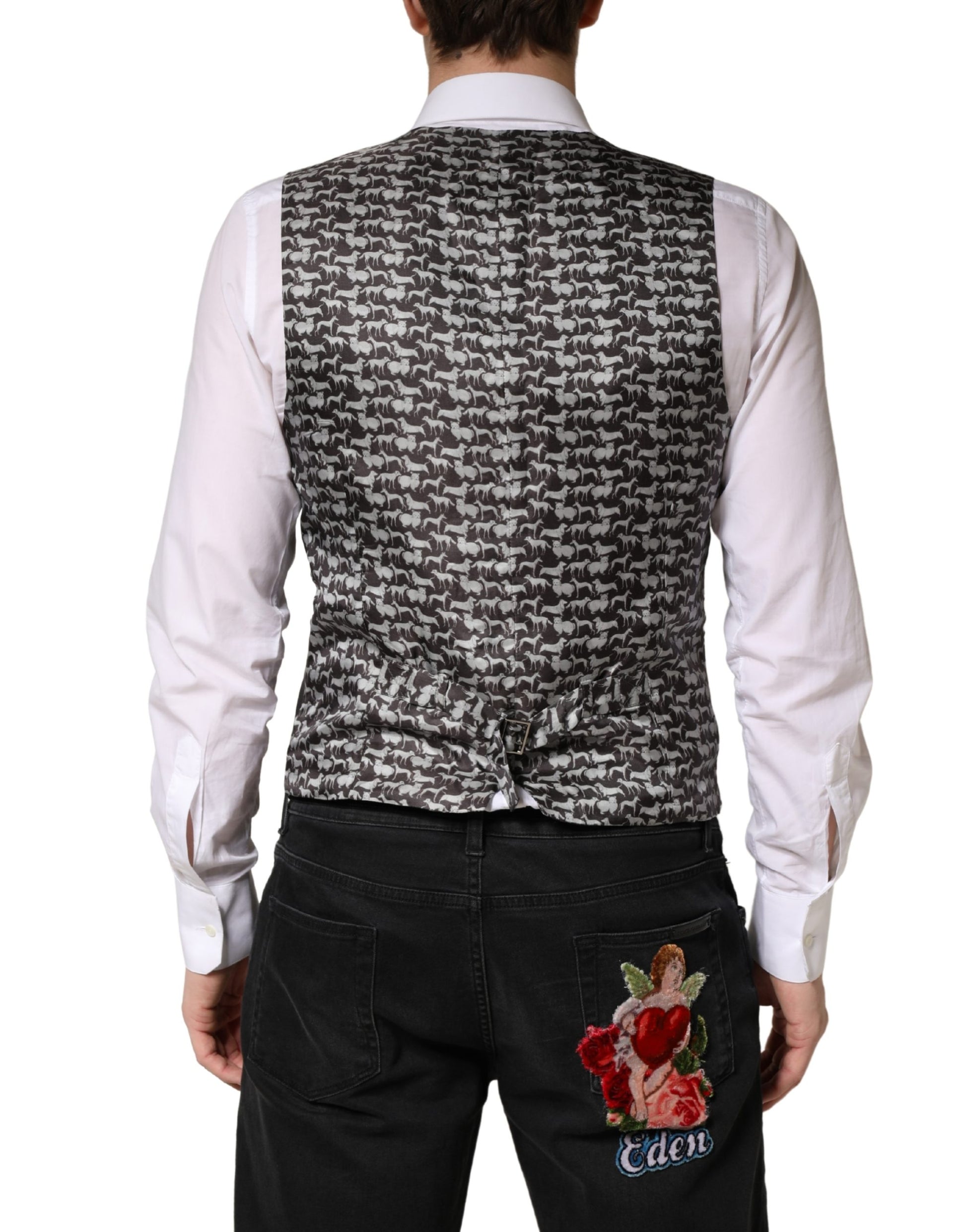 Dolce & Gabbana Black Waistcoats for Men side view