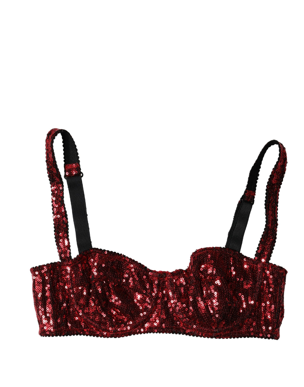 Soutien-gorge balconnet Dolce & Gabbana en nylon rouge à paillettes