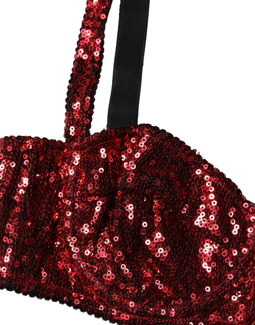 Soutien-gorge balconnet Dolce & Gabbana en nylon rouge à paillettes
